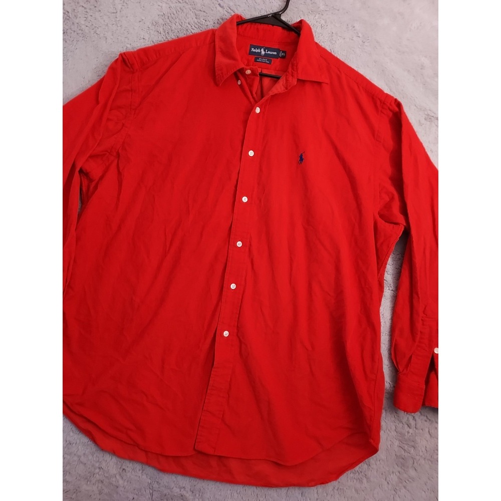 Vintage Polo Ralph Lauren Shirt Men Extra Large Red Corduroy Blake Cotton SPOTS
